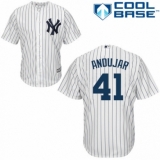 Youth Majestic New York Yankees #41 Miguel Andujar Authentic White Home MLB Jersey