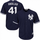 Men's Majestic New York Yankees #41 Miguel Andujar Replica Navy Blue Alternate MLB Jersey