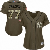 Women's Majestic New York Yankees #77 Clint Frazier Authentic Green Salute to Service MLB Jersey
