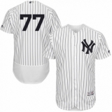 Men's Majestic New York Yankees #77 Clint Frazier White Home Flex Base Authentic Collection MLB Jersey