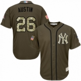Men's Majestic New York Yankees #26 Tyler Austin Authentic Green Salute to Service MLB Jersey