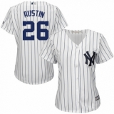 Women's Majestic New York Yankees #26 Tyler Austin Authentic White Home MLB Jersey