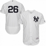 Men's Majestic New York Yankees #26 Tyler Austin White Home Flex Base Authentic Collection MLB Jersey