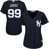 Women's Majestic New York Yankees #99 Aaron Judge Replica Navy Blue Alternate MLB Jersey