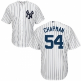 Youth Majestic New York Yankees #54 Aroldis Chapman Replica White Home MLB Jersey