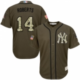 Men's Majestic New York Yankees #14 Brian Roberts Replica Green Salute to Service MLB Jersey