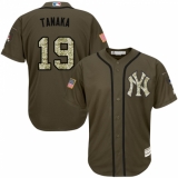 Youth Majestic New York Yankees #19 Masahiro Tanaka Replica Green Salute to Service MLB Jersey