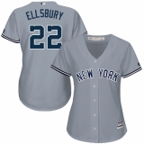 Women's Majestic New York Yankees #22 Jacoby Ellsbury Replica Grey Road MLB Jersey