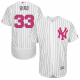 Men's Majestic New York Yankees #33 Greg Bird Authentic White 2016 Mother's Day Fashion Flex Base MLB Jersey
