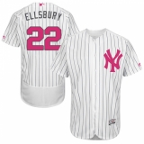 Men's Majestic New York Yankees #22 Jacoby Ellsbury Authentic White 2016 Mother's Day Fashion Flex Base MLB Jersey
