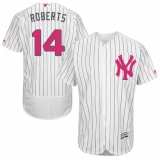 Men's Majestic New York Yankees #14 Brian Roberts Authentic White 2016 Mother's Day Fashion Flex Base MLB Jersey
