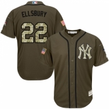 Men's Majestic New York Yankees #22 Jacoby Ellsbury Replica Green Salute to Service MLB Jersey