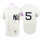 Men's Mitchell and Ness 1939 New York Yankees #5 Joe DiMaggio Replica White Throwback MLB Jersey