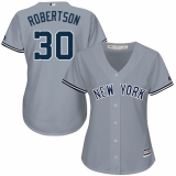Women's Majestic New York Yankees #30 David Robertson Authentic Grey Road MLB Jersey