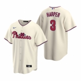 Men's Nike Philadelphia Phillies #3 Bryce Harper Cream Alternate Stitched Baseball Jersey
