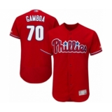 Men's Philadelphia Phillies #70 Arquimedes Gamboa Red Alternate Flex Base Authentic Collection Baseball Player Jersey