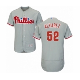 Men's Philadelphia Phillies #52 Jose Alvarez Grey Road Flex Base Authentic Collection Baseball Player Jersey