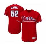Men's Philadelphia Phillies #52 Jose Alvarez Red Alternate Flex Base Authentic Collection Baseball Player Jersey