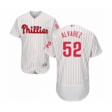 Men's Philadelphia Phillies #52 Jose Alvarez White Home Flex Base Authentic Collection Baseball Player Jersey