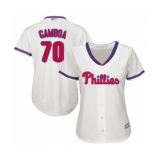 Women's Philadelphia Phillies #70 Arquimedes Gamboa Authentic Cream Alternate Cool Base Baseball Player Jersey