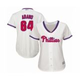 Women's Philadelphia Phillies #64 Victor Arano Authentic Cream Alternate Cool Base Baseball Player Jersey
