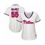 Women's Philadelphia Phillies #55 Ranger Suarez Authentic Cream Alternate Cool Base Baseball Player Jersey