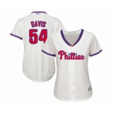 Women's Philadelphia Phillies #54 Austin Davis Authentic Cream Alternate Cool Base Baseball Player Jersey