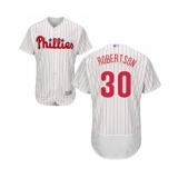 Men's Philadelphia Phillies #30 David Robertson White Home Flex Base Authentic Collection Baseball Jersey
