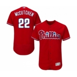 Men's Philadelphia Phillies #22 Andrew McCutchen Red Alternate Flex Base Authentic Collection Baseball Jersey