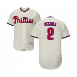 Men's Philadelphia Phillies #2 Jean Segura Cream Alternate Flex Base Authentic Collection Baseball Jersey