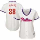 Women's Majestic Philadelphia Phillies #38 Jorge Alfaro Authentic Cream Alternate Cool Base MLB Jersey