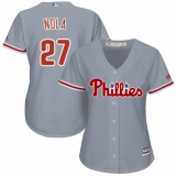 Women's Majestic Philadelphia Phillies #27 Aaron Nola Replica Grey Road Cool Base MLB Jersey
