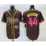 Men's San Diego Padres #44 Joe Musgrove Number Brown NEW 2023 City Connect Cool Base Stitched Jersey