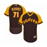 Men's San Diego Padres #71 Edward Olivares Brown Alternate Cooperstown Authentic Collection Flex Base Baseball Player Jersey