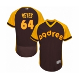 Men's San Diego Padres #64 Gerardo Reyes Brown Alternate Cooperstown Authentic Collection Flex Base Baseball Player Jersey