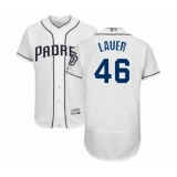 Men's San Diego Padres #46 Eric Lauer White Home Flex Base Authentic Collection Baseball Player Jersey