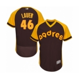 Men's San Diego Padres #46 Eric Lauer Brown Alternate Cooperstown Authentic Collection Flex Base Baseball Player Jersey
