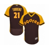 Men's San Diego Padres #21 Luis Torrens Brown Alternate Cooperstown Authentic Collection Flex Base Baseball Player Jersey