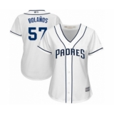 Women's San Diego Padres #57 Ronald Bolanos Authentic White Home Cool Base Baseball Player Jersey
