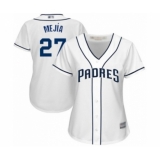Women's San Diego Padres #27 Francisco Mejia Authentic White Home Cool Base Baseball Player Jersey