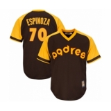 Youth San Diego Padres #70 Anderson Espinoza Authentic Brown Alternate Cooperstown Cool Base Baseball Player Jersey