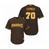 Youth San Diego Padres #70 Anderson Espinoza Authentic Brown Alternate Cool Base Baseball Player Jersey