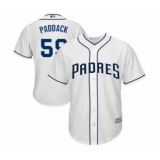 Youth San Diego Padres #59 Chris Paddack Authentic White Home Cool Base Baseball Player Jersey
