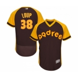 Men's San Diego Padres #38 Aaron Loup Brown Alternate Cooperstown Authentic Collection Flex Base Baseball Jersey