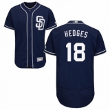 Men's Majestic San Diego Padres #18 Austin Hedges Navy Blue Alternate Flex Base Authentic Collection MLB Jersey