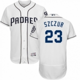 Men's Majestic San Diego Padres #23 Matt Szczur White Home Flex Base Authentic Collection MLB Jersey
