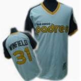 Men's Mitchell and Ness San Diego Padres #31 Dave Winfield Replica White Throwback MLB Jersey