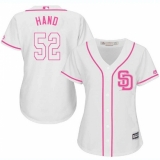 Women's Majestic San Diego Padres #52 Brad Hand Replica White Fashion Cool Base MLB Jersey