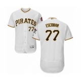 Men's Pittsburgh Pirates #77 Luis Escobar White Home Flex Base Authentic Collection Baseball Player Jersey