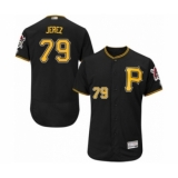 Men's Pittsburgh Pirates #79 Williams Jerez Black Alternate Flex Base Authentic Collection Baseball Player Jersey